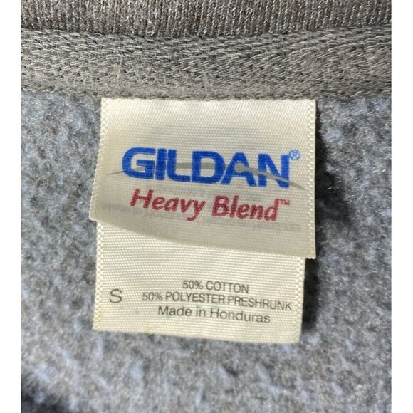 Gildan Mens Sweatshirt 1/4 Zip Size S Gray With Embroidery Logo - Picture 4 of 4